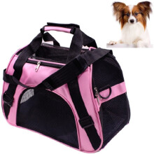 Zaino portatile per animali domestici, borsa a tracolla pieghevole per cani, accessori per animali, specifiche: piccolo (rosa)