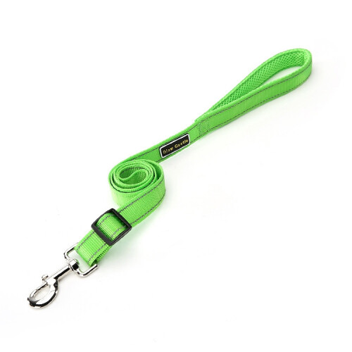 Glow Castle Soft Handle Reflective Adjustable Length Dog Leash (Grass Green)