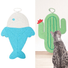 Tapis à griffer pour chat en sisal antidérapant, résistant à l'humidité et aux griffures (petit poisson)