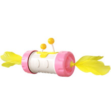 Cat toy wand, roly-poly cat feather cat fighting ball (pink)