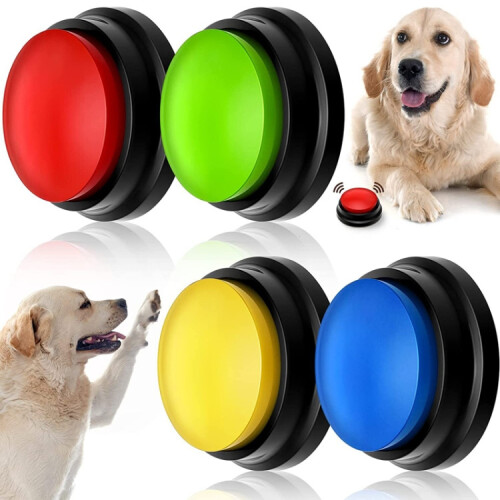 Pet communication button, dog vocalization box, recording and voice output device. Model: Recording version (yellow). 1
