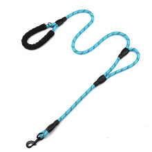 Doppelgriff-Hundeleine, reflektierendes Nylonseil, Haustierbedarf, Hundekette, Größe: 180x1,2 cm (blau).