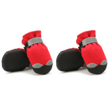 Waterproof, non-slip, and durable pet snow boots, suitable for all seasons, size 2 (red).