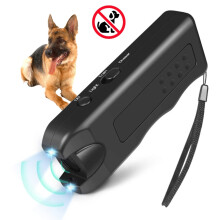 RC-521 Handheld Portable Ultrasonic Dog Repeller with LED Lights(Black)