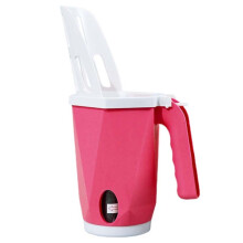 Pet litter scoop with detachable bottom (red)