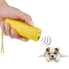 LED Flashlight Ultrasonic Dog Repeller Portable Dog Trainer, Color: Single-headed Yellow(Colorful Package)