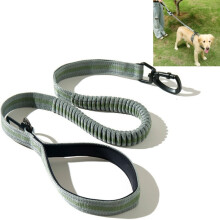 Outdoor-Hundeleine aus stoßfestem, reflektierendem, elastischem Nylon mit Rollmechanismus (militärgrün)