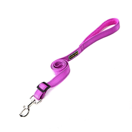Glow Castle Soft Handle Reflective Adjustable Length Dog Leash (Purple)