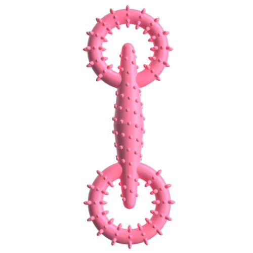 TPR Pet Pull-Ring Teething Stick Toy for Dogs (Rose Red)