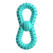 BG5039 Number 8 Shaped Dog Teething Stick TPR Pet Chew Toy Ball (Light Blue)