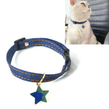 Collare da cowboy per cani e gatti con campanellino, accessori per animali domestici, taglia: S 16-32 cm, stile: stella a cinque punte