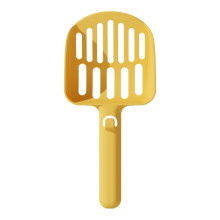 Long-handled, hook-on, large-hole cat litter scoop (yellow)