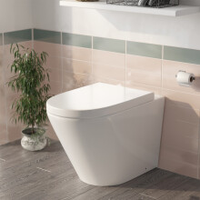 Elliss Round Back to Wall Rimless Toilet Pan + Soft Close Seat