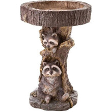Outdoor Bird Bath Bowl, Garden Resin Base Fountain Decoration, Garden W/flowerpot Base, Feeder, Wonderful External Decoration, Best Choice Gift (Racco