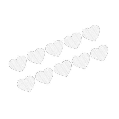Heart Shaped Reflective Motorcycle Stickers 10PCS-White