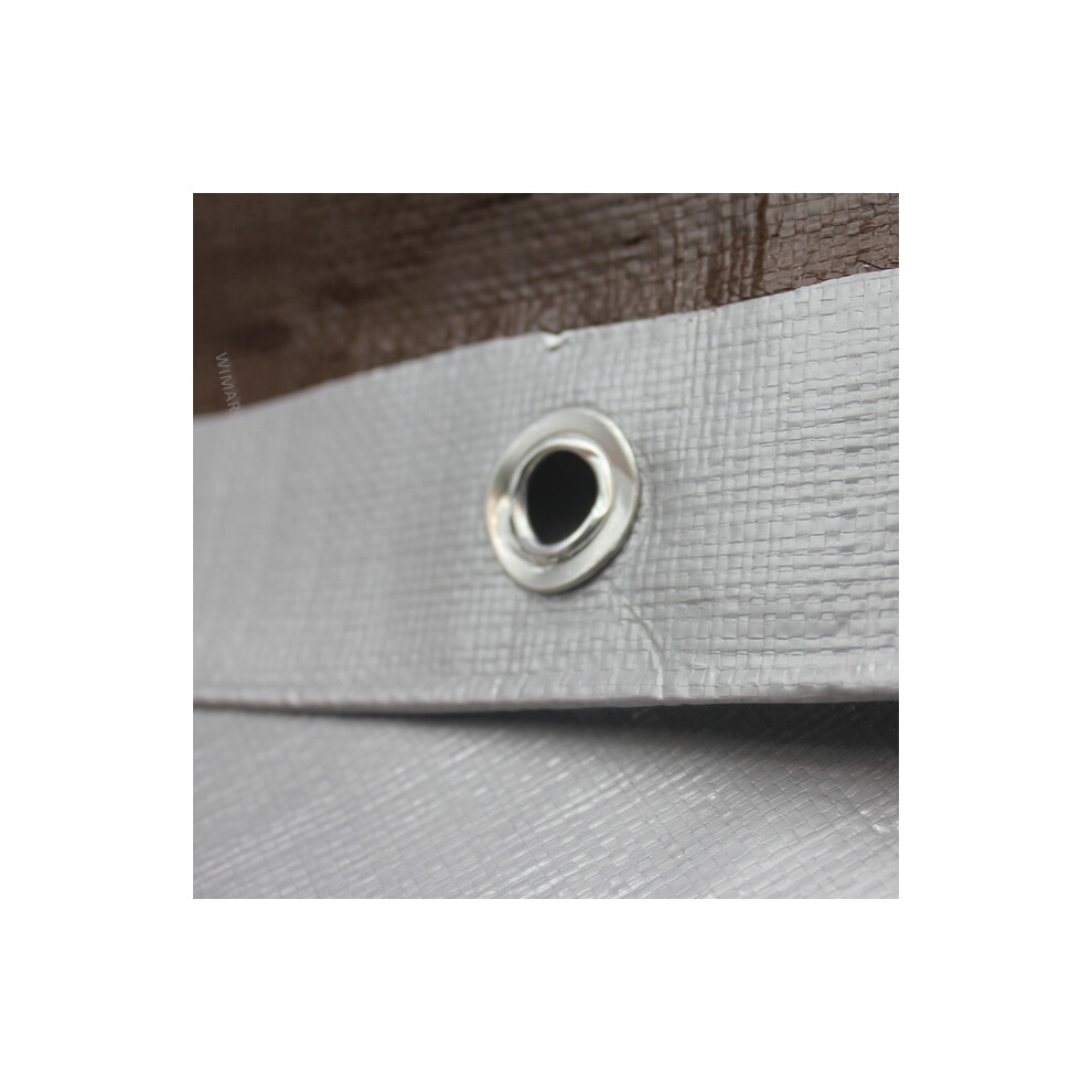 4X5m Silver-Brown Tarpaulin 210G/M2 5902815950837