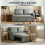 Homcom HOMCOM 2 Seater Sofa Bed Click Clack Pull Out Sofa Bed for Living Room Grey 4