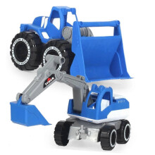 3-Piece Construction Vehicle Toy Set - Blue Dump Truck and Excavator for Sandbox Play, Durable Plastic Simulation Vehicles