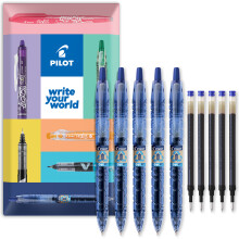 PILOT B2P Gel Roller Ball Pen and Refills Blue Pack of 5