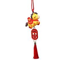 Pendentif cheval de dessin animé 3D, porte-bonheur de-Jaune