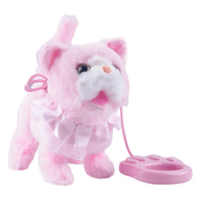 Electronic Pet Cats Doll Remote Control Walking Cats-Pink