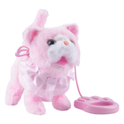 Electronic Pet Cats Doll Remote Control Walking Cats-Pink