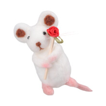 Creative Handmade Mouse Poking Project With Soft Wool Heart-1B