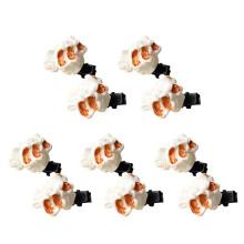 10pcs Cute Popcorns Shaped Hair Clip For Girls Women-White