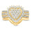 Herzförmiger Ring für Damen, Modeschmuck-Set mit 2 Stück 3