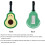 Avocado bagagemærker silikone 2-pak 3