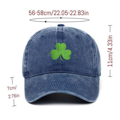 Retro Shamrock baseballcaps for kvinner, bomull, én størrelse 2