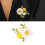 Broche marguerite en perle, alliage vert – 4,6 cm 2
