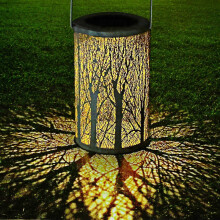 Outdoor Solar Lantern Garden Waterproof Hanging Lamp Wireless Lantern Rechargeable Hanging Light Decorative Lighting for Patio Hallway Aisle - Bronze