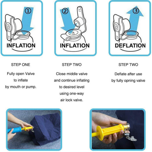 Dark Blue Inflatable Footrest Cushion, Adjustable Height, 2