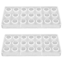 2x 21 Shaped Clear Polycarbonate Mould Chocolate Jelly Candy Mold Tray New