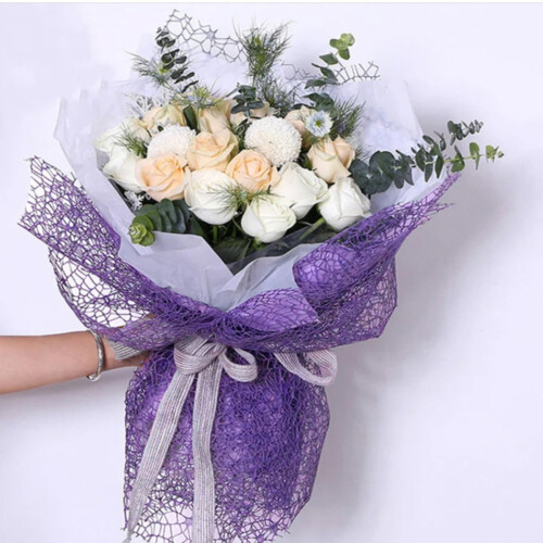 Geschenkpapier mit Blumenmuster – Polyesternetz, 8 Rollen 1
