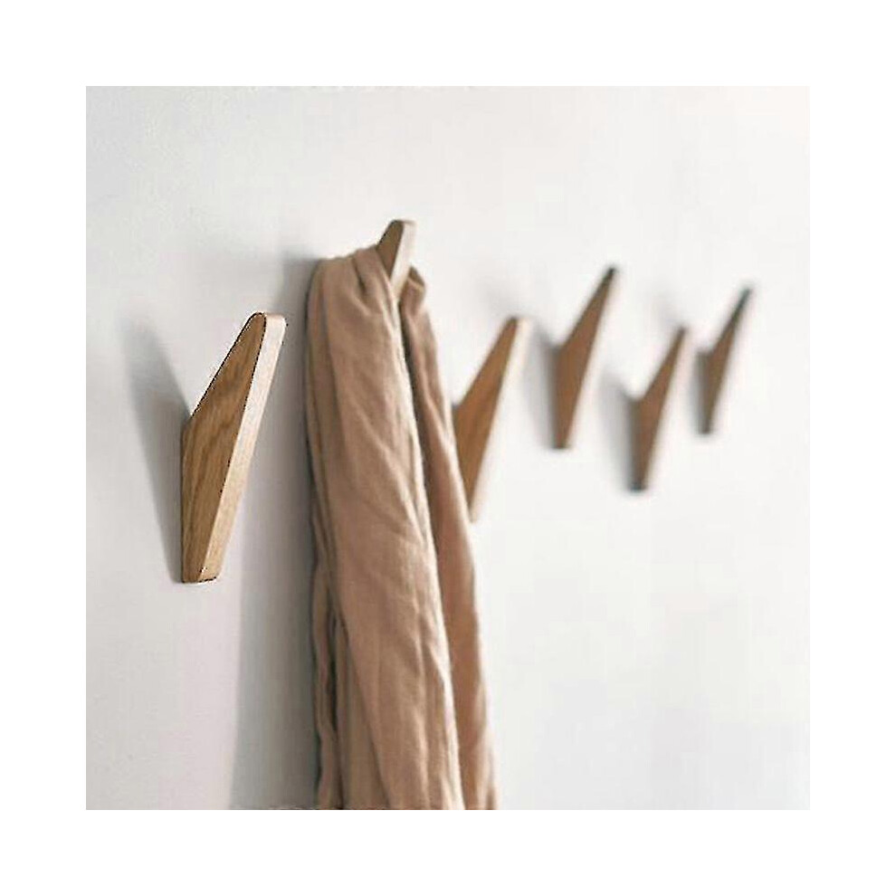 6 Pieces Vintage Wooden Hooks Wooden Hooks 5 Kg Load Capacity, Wall Hooks Bathrobe Hooks Hat Hooks Coat Hooks Multipurpose Hooks Key Hooks-image