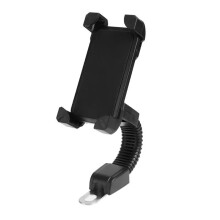 Universal Motorcycle Phone Holder - Rear View Mirror Mount, Adjustable Moto & Scooter Mobile Stand - Black