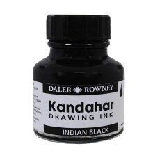 Daler-Rowney Kandahar Drawing Ink 175ml Glass Bottle Indian Black