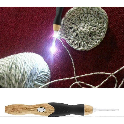 LED Hook Set, 9 in 1 USB Rechargeable Light Up Hook Hand Weaving Tools Sewing Silicone Handle 2