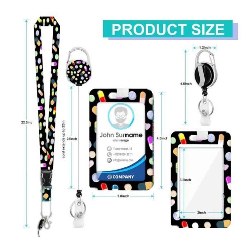Badge Holder - Unspecified - Retractable - Black - For students and professionals - Durable and lightweight 1