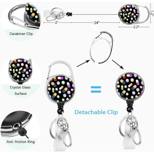 Badge Holder - Unspecified - Retractable - Black - For students and professionals - Durable and lightweight 2