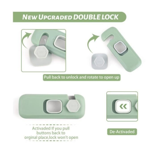Child safety locks - Brand - Model - Green + Grey - Keyed - Surface mounted - 6 2