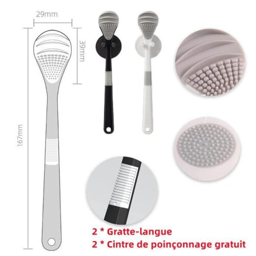 Tongue scraper - Not specified - Double-sided - Hypoallergenic - 2 pieces - Effective cleaning 1