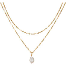 Colar com pingente de pérola de água doce para mulheres, pérola de 8 mm.