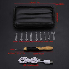 LED Hook Set, 9 in 1 USB Rechargeable Light Up Hook Hand Weaving Tools Sewing Silicone Handle