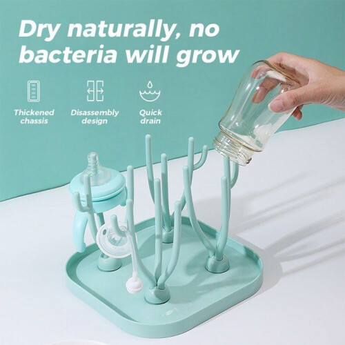 Bottle drainer, plastic, green 2