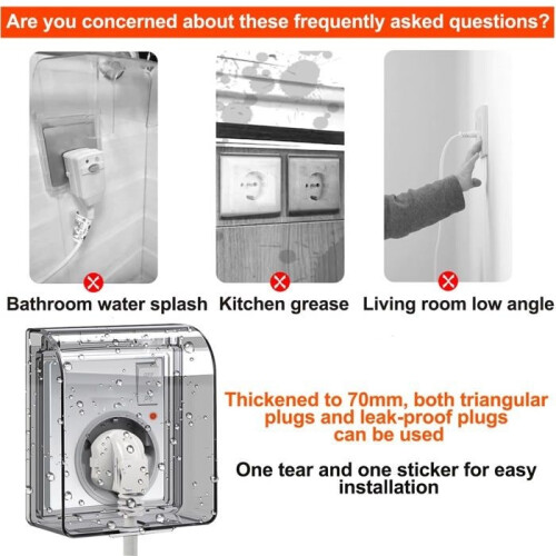 Type 86 Waterproof Wall-Mounted Electrical Socket Cover, Waterproof Power Outlet, 10.8x7.5x12.3cm 2