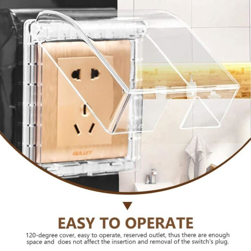 Wall Switch Cover, 2 Pieces Type 86 Waterproof Electrical Socket Cover, Self-Adhesive, White 2