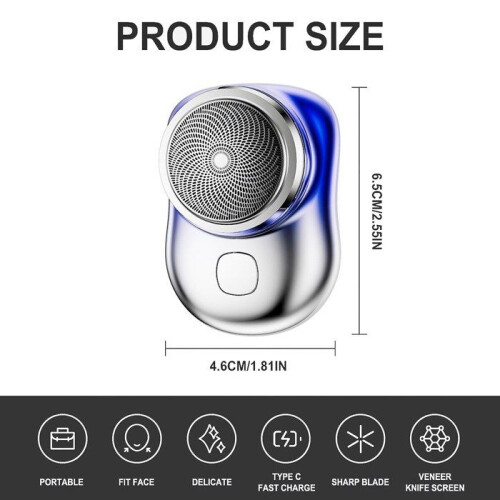 Portable electric shaver, silver/blue 2